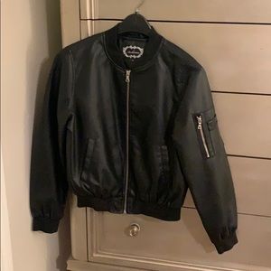 Black faux leather jacket